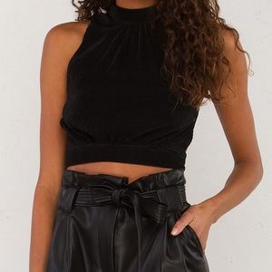 Open Back Crop Top in Black